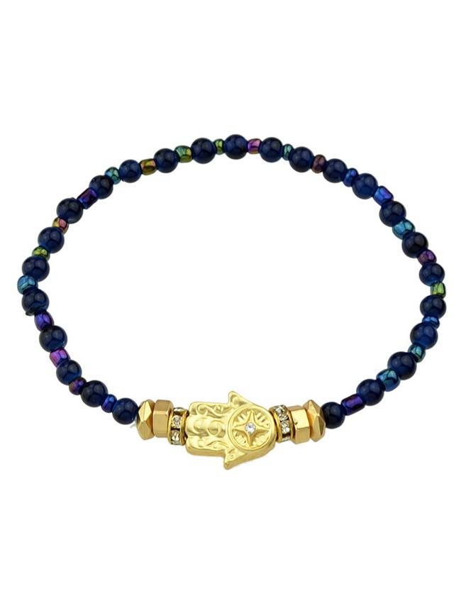 Romwe Colorful Elastic Beads Bracelet