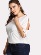 Romwe Split Sleeve Solid Tee