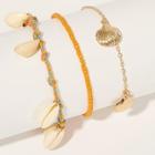 Romwe Shell Charm Chain Bracelets 3pcs