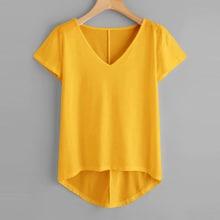 Romwe Plus Dip Hem V-neck Tee