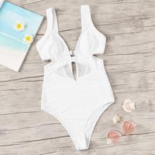 Romwe Cut-out One Piece Swimwear