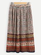 Romwe Tribal Print Box Pleated Skirt