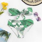 Romwe Leaf Print Bandeau Bikini Set