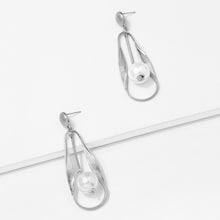 Romwe Faux Pearl & Bar Drop Earrings