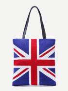 Romwe British Flag Pattern Pu Tote Bag