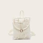 Romwe Push Lock Detail Backpack With Inner Clutch