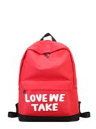 Romwe Letter Print Backpack With Star Strap
