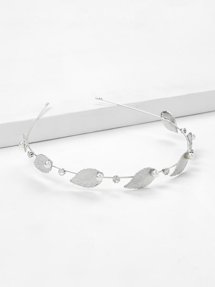 Romwe Leaf Pear Beaded Headband