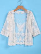 Romwe Lace Butterfly Embroidered Top