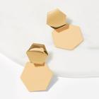 Romwe Double Hexagon Drop Earrings 1pair