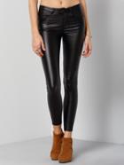 Romwe Buttons Skinny Black Leggings