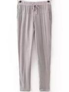 Romwe Draw Cord Waist Studded Grey Pant