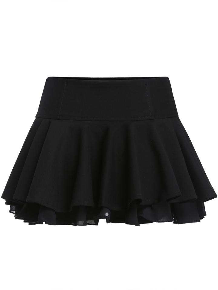Romwe Flare Layered Chiffon Skirt