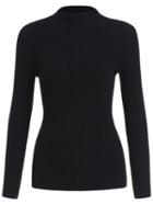 Romwe High Neck Slim Black Sweater