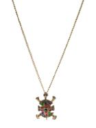 Romwe Multicolor Diamond Tortoise Pendant Necklace