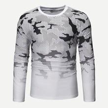 Romwe Men Camo & Ombre Print Tee