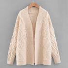 Romwe Dual Pocket Cable Knit Cardigan