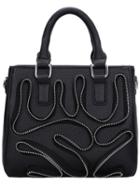 Romwe Black Zipper Embellished Pu Bag