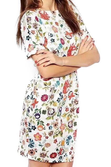Romwe Backless Floral Print Dress