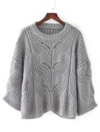 Romwe Drop Shoulder Crochet Sweater
