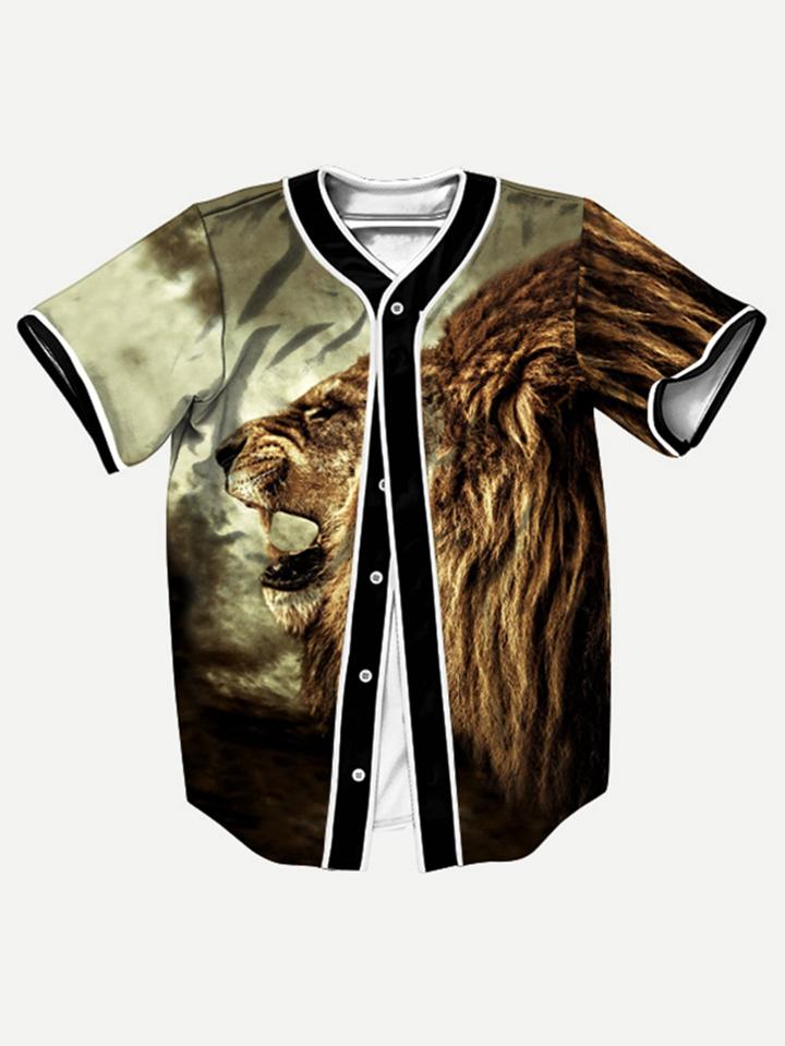 Romwe Lion Print Blouse