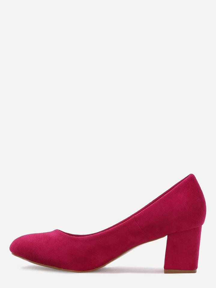 Romwe Hot Pink Suede Heels