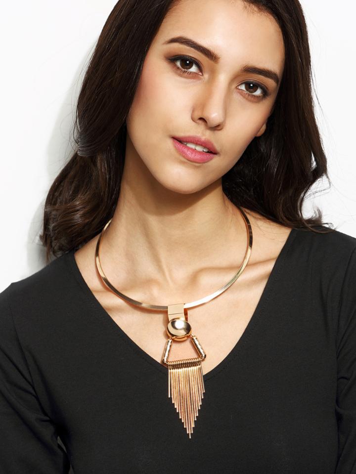 Romwe New Fashion Alloy Tassel Necklace