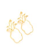 Romwe Metal Plated Pineapple Design Drop Earrings