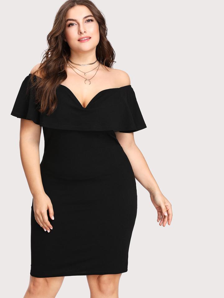 Romwe Sweetheart Neck Pencil Dress