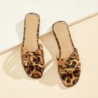 Romwe Leopard Pattern Open Toe Slippers