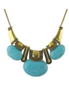 Romwe Blue Turquoise Statement Collar Necklace
