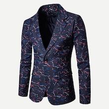 Romwe Men Paint Splatter Single Button Blazer
