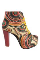 Romwe Floral Print High Heel Shoes