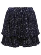 Romwe Polka Dot Print Layered Ruffle Skirt