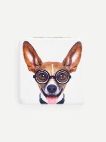 Romwe Dog Print Convenient Makeup Mirror