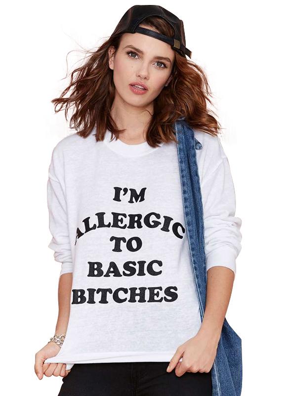 Romwe Letters Print Boyfriend Loose Sweatshirt