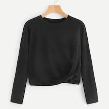 Romwe Twist Crop Tee