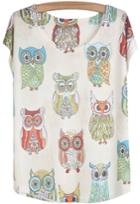Romwe Owl Print Loose T-shirt