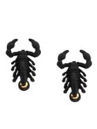 Romwe Black Scorpion Stud Earrings