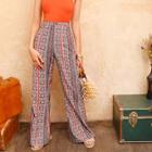 Romwe Tribal Print Flare Leg Pants