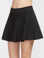 Romwe Black Plain A Line Skirt