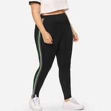 Romwe Plus Stripe Side Skinny Pants