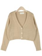 Romwe V Neck Buttons Crop Cardigan