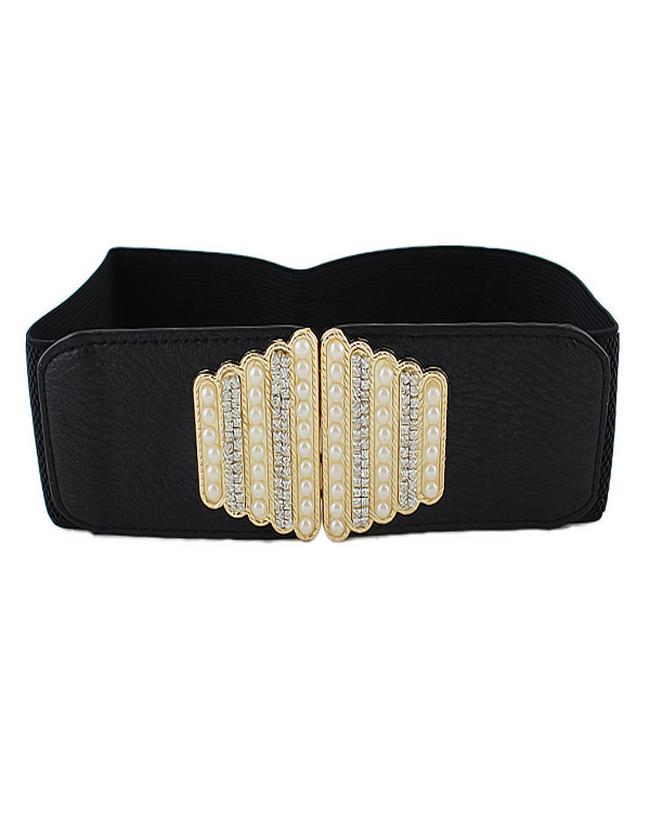 Romwe Hot Sale Style Black Wide Women Elastic Belt 2015