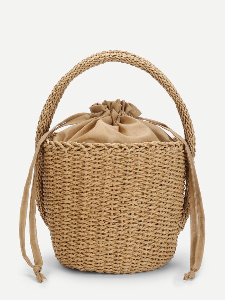 Romwe Straw Bucket Bag