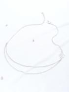 Romwe Silver Hollow Out Detail Double Layered Necklace