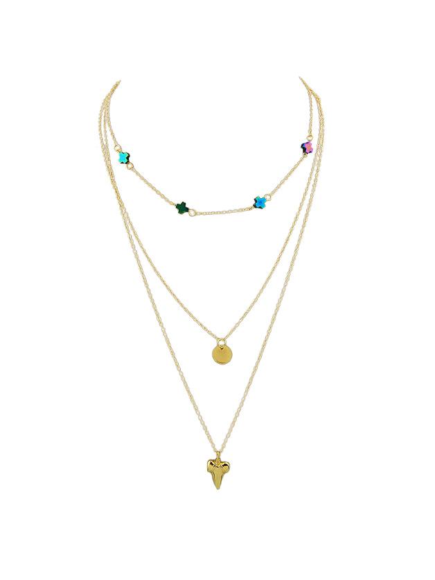 Romwe Gold Multi-layer Necklace Sweater Chain Necklace