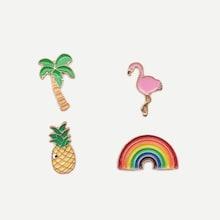 Romwe Tropical Brooch 4pcs