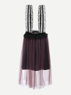 Romwe Lace Panel Mesh Pinafore Dress