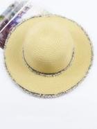 Romwe Frayed Hem Straw Hat